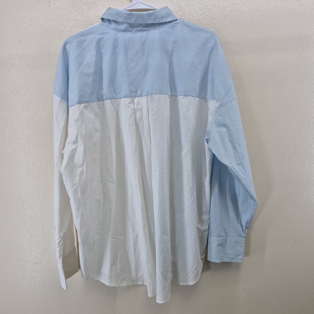 Abercrombie & Fitch Colorblock Shirt Womens Large Oversized Button Up A&F - Picture 2 of 10